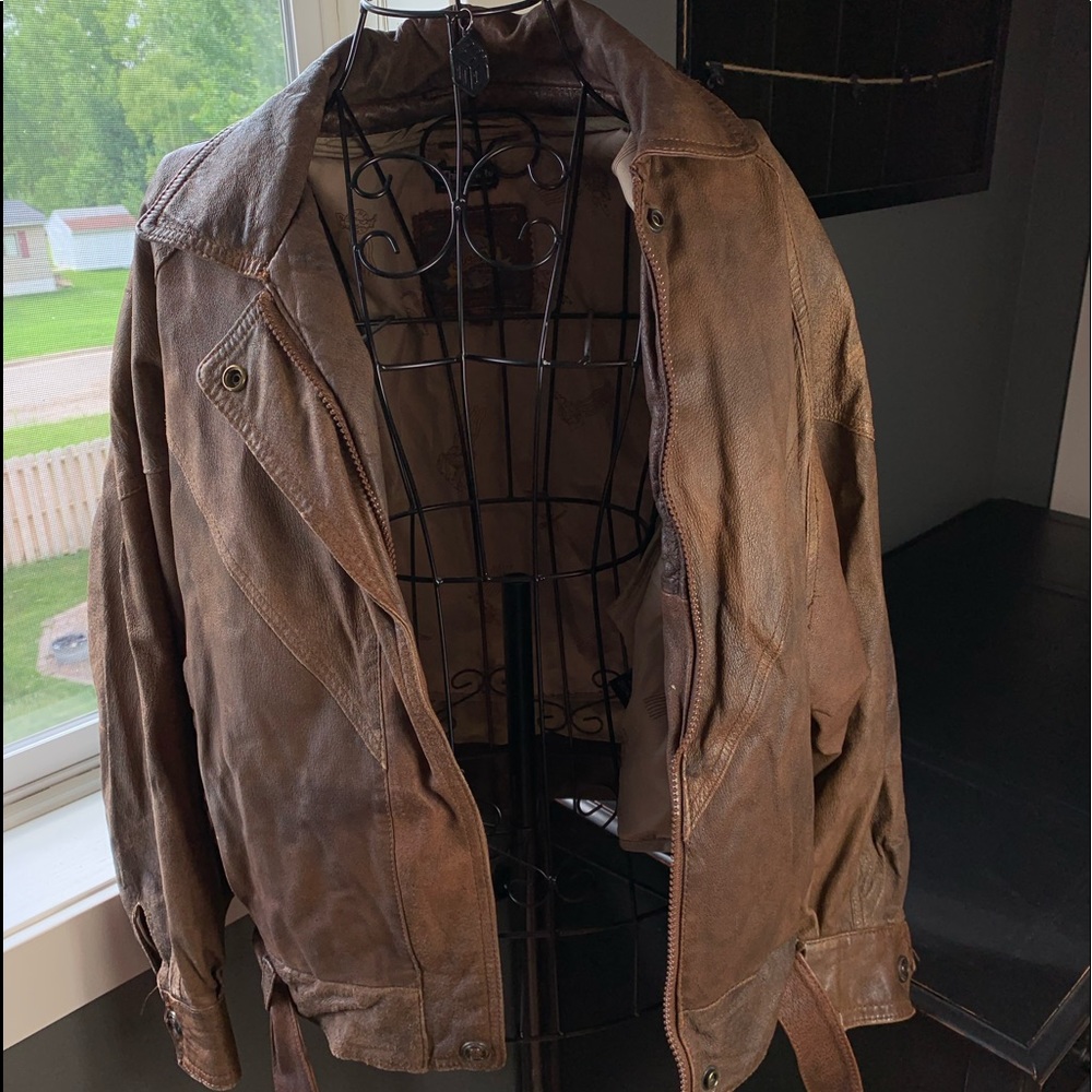 genuine leather jacket size medium